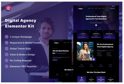 Digira - Digital Agency Services Elementor Template Kit