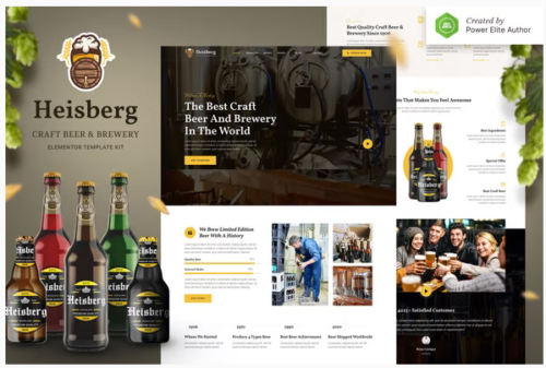Heisberg - Craft Beer & Brewery Elementor Template Kit