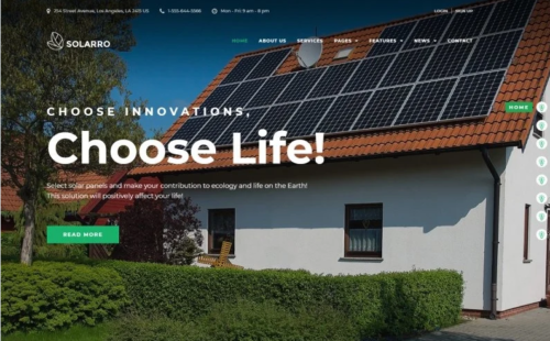 Solarro - Solar Energy Company WordPress Elementor Theme