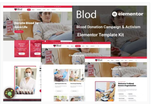 Blod - Blood Drive & Donation Campaigns Elementor Template Kit