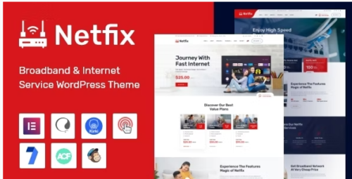 Netfix – Broadband & Internet Services WordPress Theme + RTL