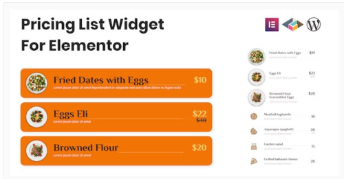 Pricing List Widget For Elementor