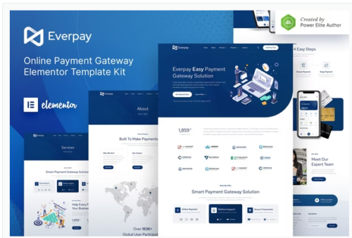 Everpay – Online Payment Gateway & Fintech Elementor Template Kit