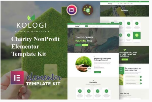 Kologi - Charity NonProfit Elementor Template Kit