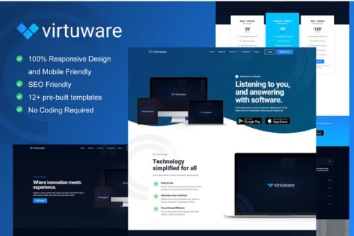 Virtuware - Saas & Digital Company Elementor Kit