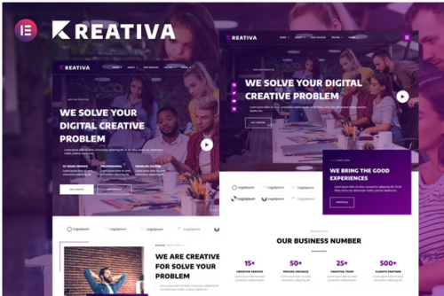Krativa - Creative & Digital Agency Services Elementor Template Kit