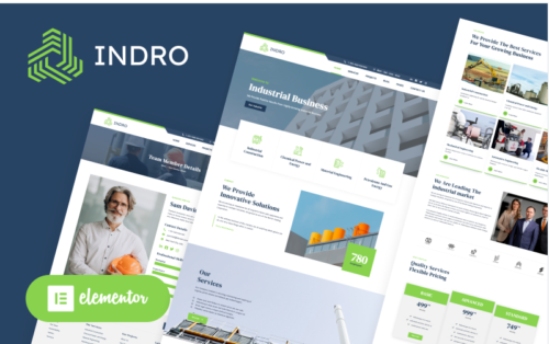 Indro - Industrial Company Factory WordPress Elementor Theme