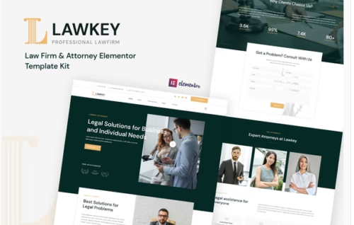 Lawkey - Law Firm & Attorney Elementor Template Kit