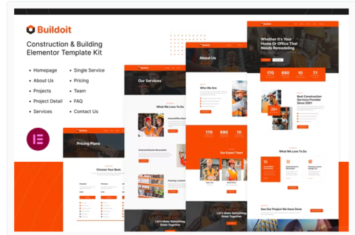Buildoit | Construction & Building Elementor Template Kit