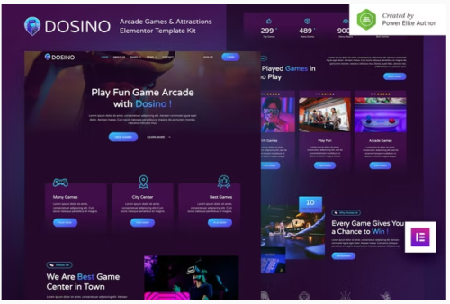 Dosino – Arcade Games & Attractions Elementor Template Kit