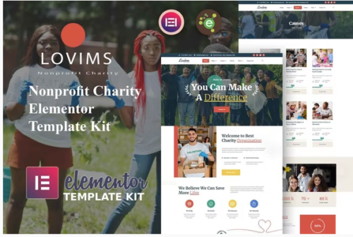 Lovims - Charity NonProfit Elementor Template Kit