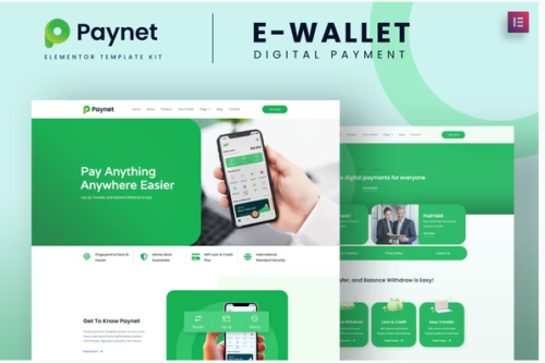 Paynet Digital E-wallet Elementor Template Kit