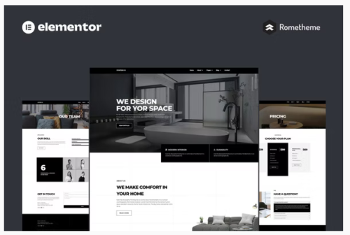 D'Interior - Interior Design Elementor Pro Full Site Template Kit