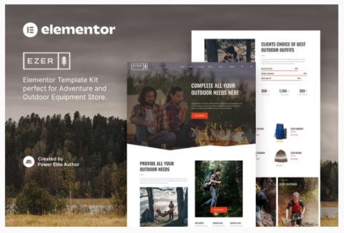 Ezer – Outdoor & Adventure Equipment Store Elementor Template Kit