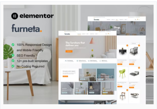 Furneta - Furniture Shop Elementor Template Kit