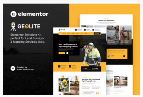 Geolite – Land Surveying & Digital Mapping Elementor Template Kit