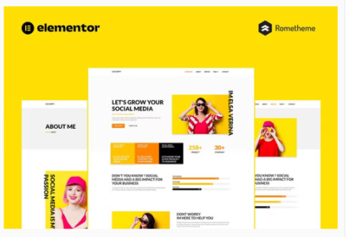 Elsa - Social Media Marketing & Management Elementor Pro Full Site Template Kit