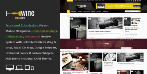 Wine Masonry - Review & Front-end Submission WordPress Theme