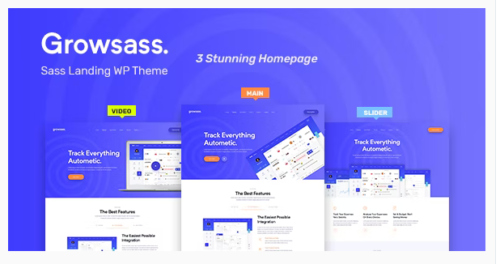 Growsass - Software Landing Page WordPress Theme