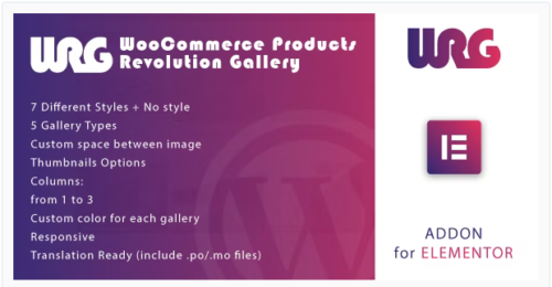 Woocommerce Products Revolution Gallery for Elementor WordPress Plugin