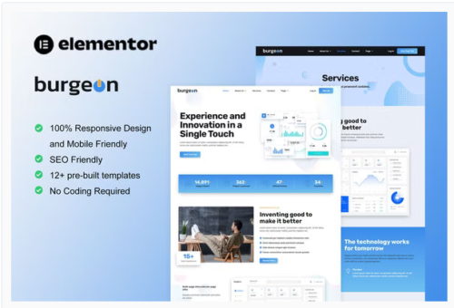 Burgeon - Tech Startup Business Elementor Template Kit