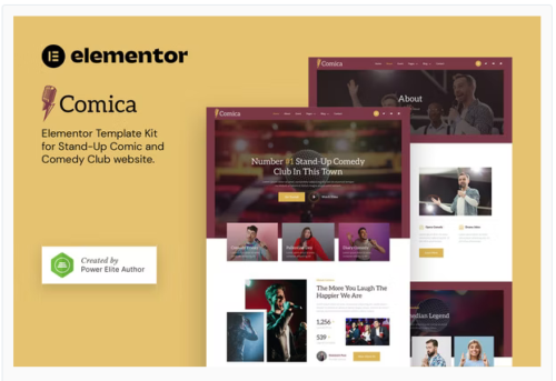 Comica – Stand-Up Comic & Comedy Club Elementor Template Kit