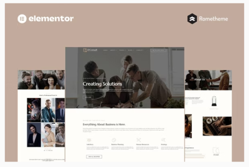 D'Consult - Business Consulting Elementor Pro Full Site Template Kit