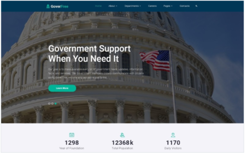 GoverFree - Government Multipage Clean HTML Website Template