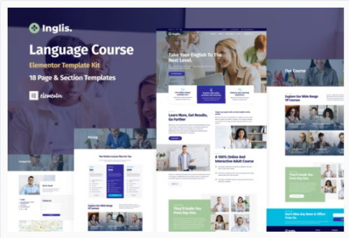 Inglis - Language Course WordPress Elementor Template Kit