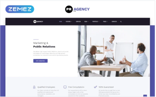 PR Agency - Public Relations Agency Multipage Website Template