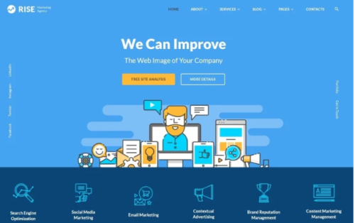 Rise - Marketing Agency Multipage Website Template