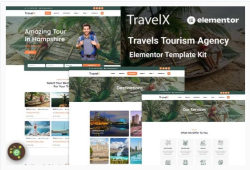 TravelX - Travels Tourism Agency Elementor Template Kit