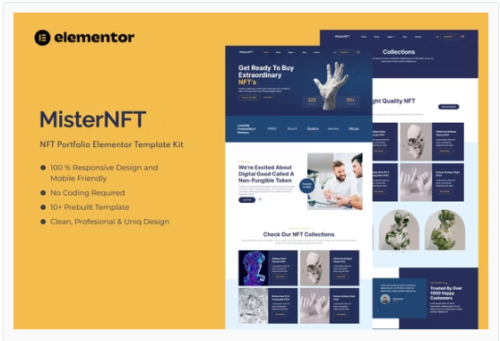 MisterNFT - NFT Portfolio Elementor Template Kit