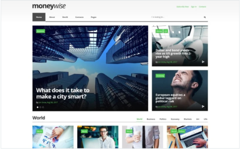Moneywise - Financial News Magazine Responsive Multipage Website Template