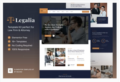 Legalia - Lawyer & Attorney Elementor Template Kit
