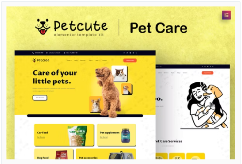 Pet Cute - Pet Care & Veterinary Elementor Template Kit