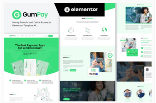 GumPay - Money Transfer & Online Payments Elementor Template Kit
