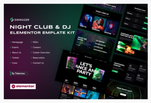 Swagger | Night Club & DJ Elementor Template Kit
