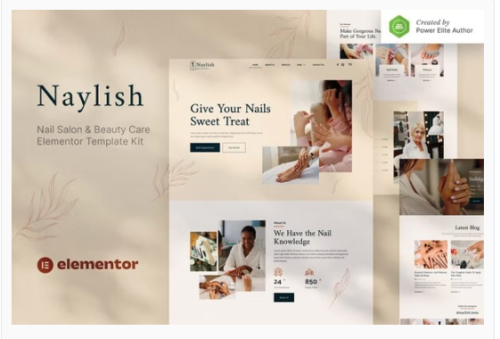 Naylish – Nail Salon & Beauty Care Elementor Template Kit