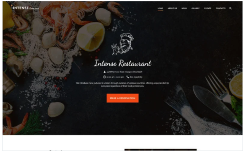 INTENSE Restaurant Website Template