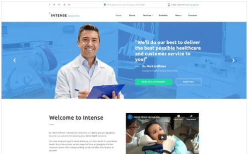 Intense Dental Clinic Website Template