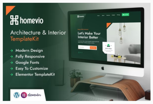 Homevio | Architecture Interior Elementor Template Kit