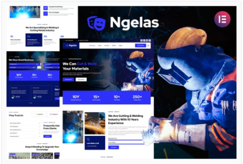 Ngelas - Welding & Cutting Services Elementor Template Kit