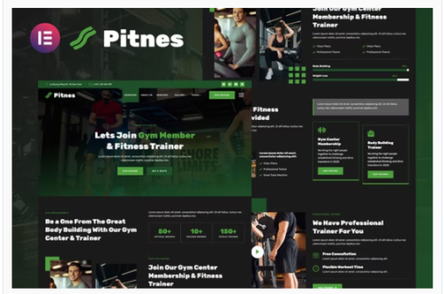 Pitnes - Gym Center & Fitness Training Elementor Template Kit