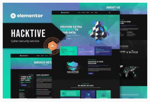 Hacktive - Cyber Security Service Elementor Template Kit