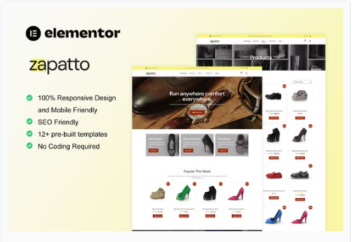 Zapatto - Shoes Store WooCommerce Elementor Template Kit