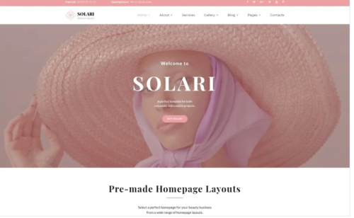 Solari - Beauty Salon HTML5 Website Template