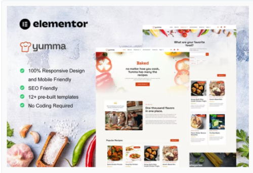 Yumma - Food Recipe Elementor Template Kit