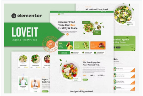 Loveit - Vegan & Healthy Food Restaurant Elementor Template Kit
