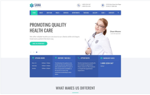 Sana - Medical Clean Responsive Website Template